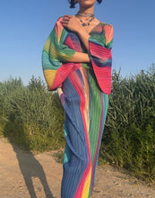 Load image into Gallery viewer, Issey Miyake butterfly pleats please dress rainbow gradient
