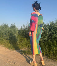 Load image into Gallery viewer, Issey Miyake butterfly pleats please dress rainbow gradient
