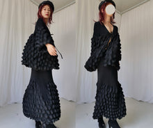 Load image into Gallery viewer, Issey Miyake black bubble top skirt dress set
