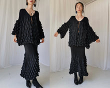 Load image into Gallery viewer, Issey Miyake black bubble top skirt dress set
