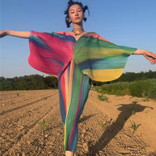 Load image into Gallery viewer, Issey Miyake butterfly pleats please dress rainbow gradient
