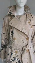 Load and play video in Gallery viewer, Vintage Burberry Nova Check Artist Graffiti Trench Coat

