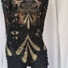 Load image into Gallery viewer, Vintage Art Deco Beaded 20s Flapper Dress

