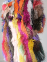 Load image into Gallery viewer, Vintage Patched Fox Fur Colorful Coat
