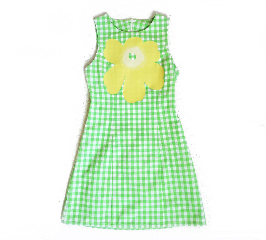 Vintage Plaid Lime Cop Copine Cotton Preppy Dress