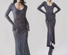 Load image into Gallery viewer, Vintage Smoke Ash Ruched Dress Set
