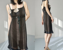 Load image into Gallery viewer, Vintage 3.1 Phillip Lim Silk Black Spaghetti Slip Dress

