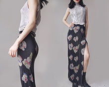 Load image into Gallery viewer, Vintage Buddha Print Ruched Skirt
