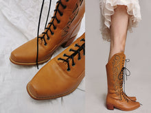 Load image into Gallery viewer, Vintage Pumpkin Edwardian Boots
