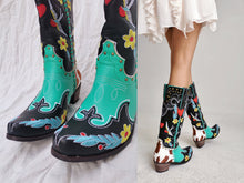 Load image into Gallery viewer, Vintage Green Cowboy Western Boots
