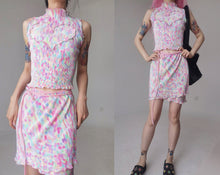Load image into Gallery viewer, Vintage Dots Colorful Pink Pleated Dress
