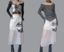 Load image into Gallery viewer, Vintage Ann Demeulemeester Embroidered Black White Skirt
