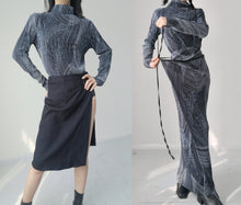 Load image into Gallery viewer, Vintage  Pleated Wrap Dress Set
