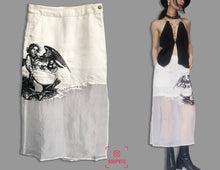 Load image into Gallery viewer, Vintage Ann Demeulemeester Embroidered Black White Skirt
