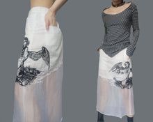 Load image into Gallery viewer, Vintage Ann Demeulemeester Embroidered Black White Skirt
