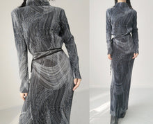 Load image into Gallery viewer, Vintage  Pleated Wrap Dress Set
